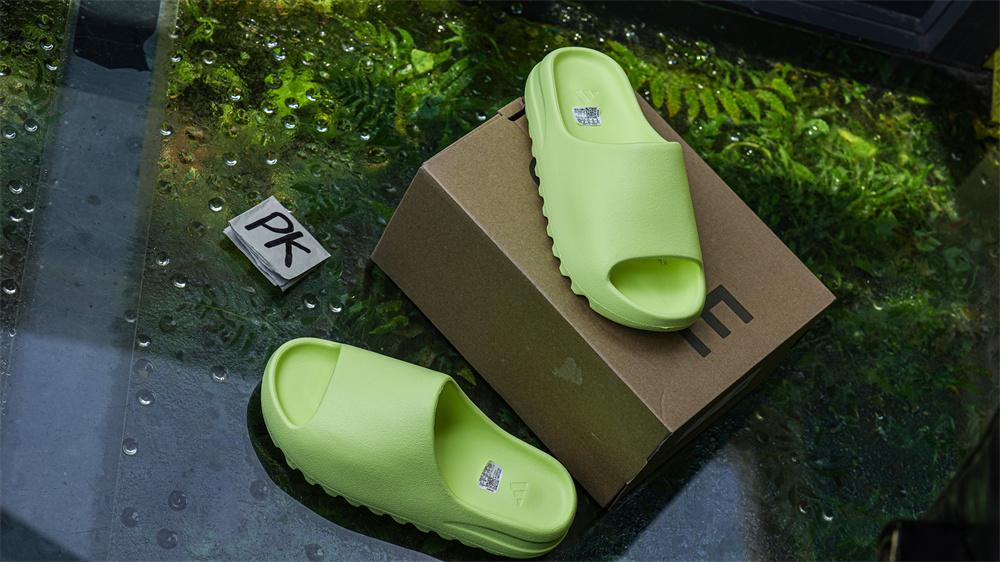 PK GOD adidas Yeezy Slide Glow Green Glossy RETAIL MATERIALS READY TO SHIP